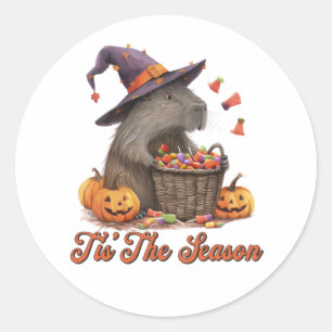 Das ist die Jahreszeit Halloween Capybara Runder Aufkleber