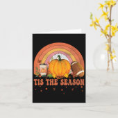 Das ist die Jahreszeit Halloween Pumpkin-Kaffeemas Karte (Gelbe Blume)