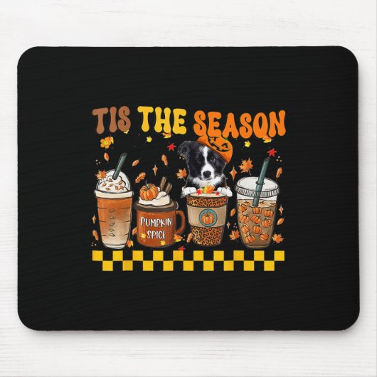 Das ist die Jahreszeit Kaffee Pumpkin Border Colli Mousepad (Vorne)