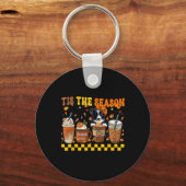 Das ist die Jahreszeit Kaffee Pumpkin Border Colli Schlüsselanhänger (Vorderseite)