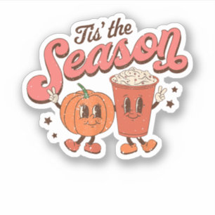 Das ist die Jahreszeit Kürbis und Gewürz Retro Hal Aufkleber