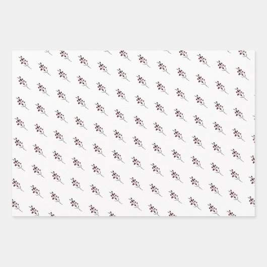 'Das ist die Jahreszeit Pinecone Berry Muster Geschenkpapier Set (Vorderseite 3)