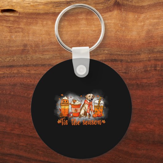 Das ist die Jahreszeit Pumpkin Gewürz Latte Golden Schlüsselanhänger (Vorderseite)