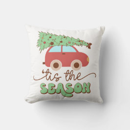 Das ist die Jahreszeit Retro Groovy Weihnachtsfeie Kissen
