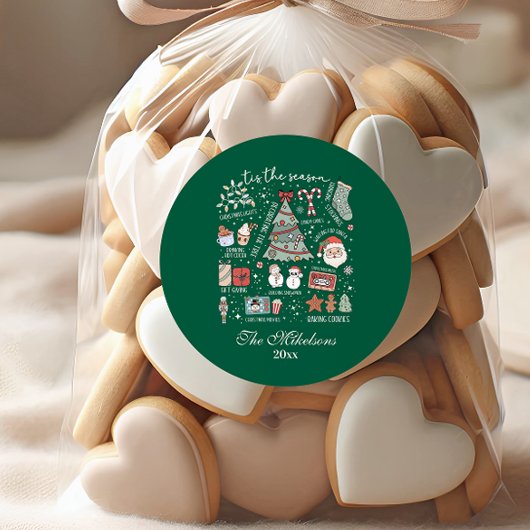 Das ist die Jahreszeit Retro Grünen Weihnachten Runder Aufkleber