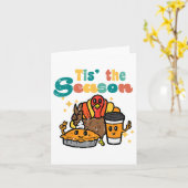 Das ist die Jahreszeit Türkei Pumpkin Kaffee Retro Karte (Gelbe Blume)