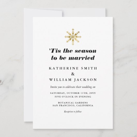 'Das ist die Jahreszeit, um bei einer Hochzeit Ver Einladung (Vorderseite)