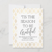 "Das ist die Jahreszeit, um dankbar für den Urlaub Mitteilungskarte (Vorderseite)