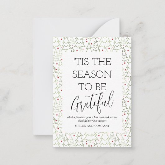 "Das ist die Jahreszeit, um dankbar Weihnachten in Mitteilungskarte (Vorderseite)