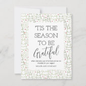 "Das ist die Jahreszeit, um dankbar Weihnachten in Mitteilungskarte (Vorderseite)