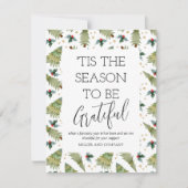 "Das ist die Jahreszeit, um dankbar Weihnachten in Mitteilungskarte (Vorderseite)