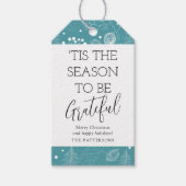 "Das ist die Jahreszeit, um dankbar Weihnachten zu Geschenkanhänger (Vorderseite)