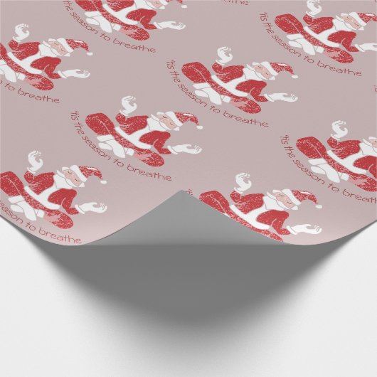 Das ist die Jahreszeit, um den Yoga Santa zu durch Geschenkpapier (Ecke)