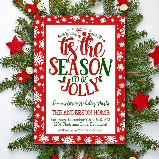 Das ist die Jahreszeit, um ein fröhliches Weihnach Einladung