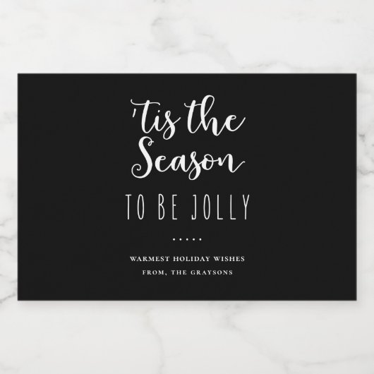 'Das ist die Jahreszeit, um Jolly Black Holiday zu Alkoholflaschenetikett (Einzelnes Label)