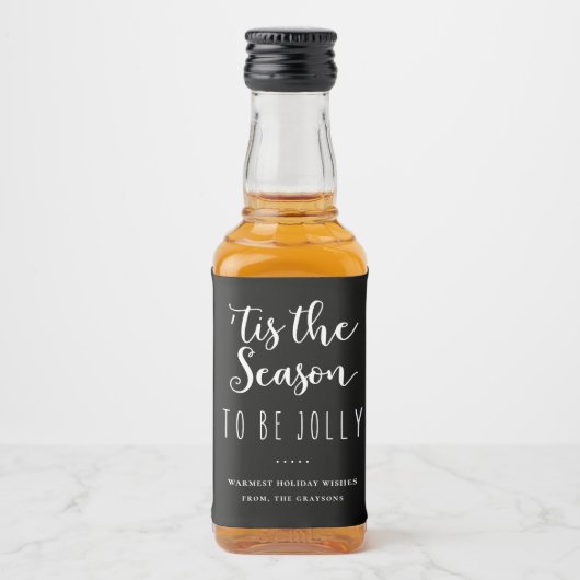 'Das ist die Jahreszeit, um Jolly Black Holiday zu Alkoholflaschenetikett (Vorderseite)