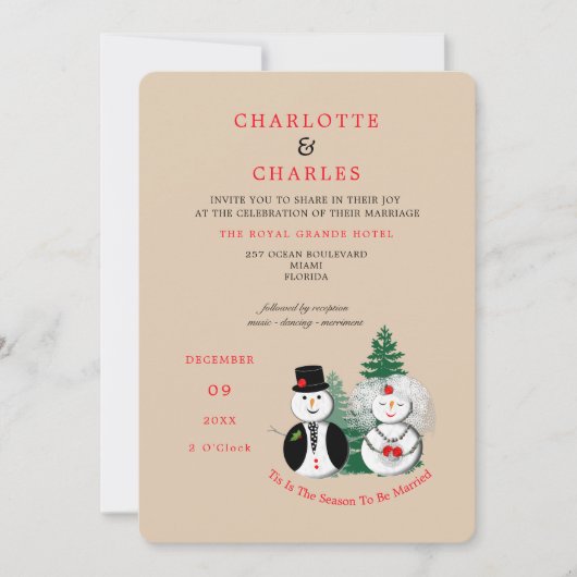 Das ist die Jahreszeit, um Niedlich Verheirateten Einladung (Vorderseite)