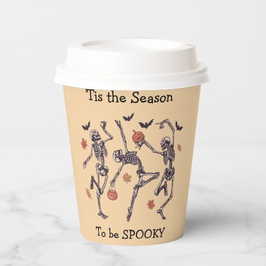 Das ist die Jahreszeit, um Spaß zu haben - Skelett Pappbecher (Vorderseite)
