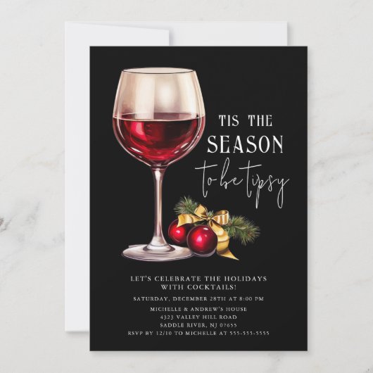 'Das ist die Jahreszeit, um Tipsy zu sein! Cocktai Einladung (Vorderseite)