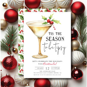 'Das ist die Jahreszeit, um Tipsy zu sein! Cocktai Einladung