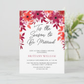 "Das ist die Jahreszeit, um Verheiratetes Brautpar Einladung (Stehend Vorderseite)