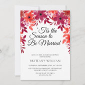 "Das ist die Jahreszeit, um Verheiratetes Brautpar Einladung (Vorderseite)