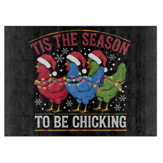 Das ist die Jahreszeit, um Weihnachten-Hühner-West Schneidebrett (Vorderseite)