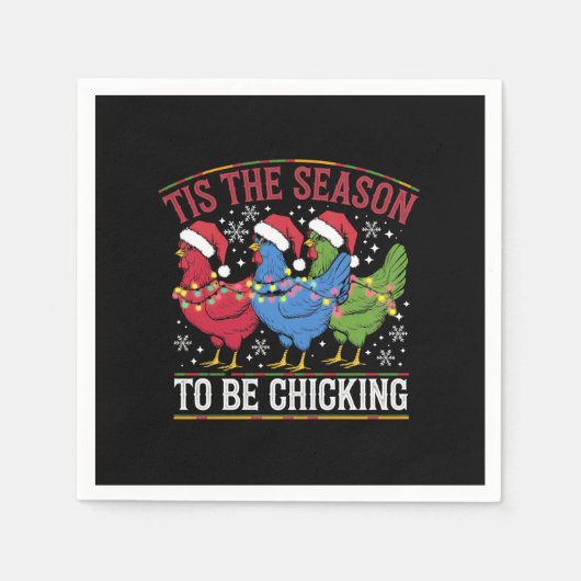 Das ist die Jahreszeit, um Weihnachten-Hühner-West Serviette (Vorderseite)