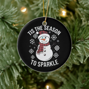 Das ist die Jahreszeit, um Weihnachtsfeiertage zu  Keramik Ornament