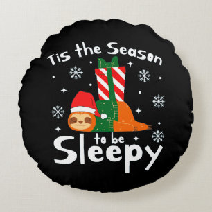 Das ist die Jahreszeit, um zu Weihnachten zufriede Rundes Kissen