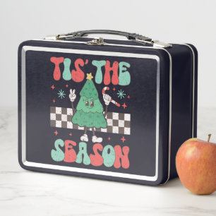 Das ist die Jahreszeit Weihnachtsbaum Groovy Retro Metall Brotdose