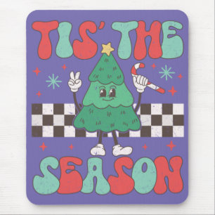 Das ist die Jahreszeit Weihnachtsbaum Groovy Retro Mousepad