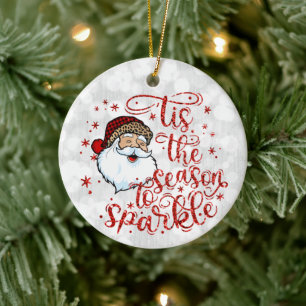 'Das ist die Jahreszeit zu Sparkle Glitterie Keramik Ornament