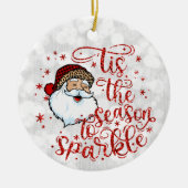 'Das ist die Jahreszeit zu Sparkle Glitterie Keramik Ornament (Vorne)