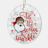'Das ist die Jahreszeit zu Sparkle Glitterie Keramik Ornament (Links)