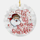 'Das ist die Jahreszeit zu Sparkle Glitterie Keramik Ornament (Hinten)