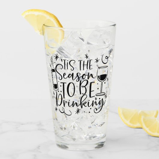 Das ist die Jahreszeit zu trinken | XMAS Spaß Glas (Vorderseite Ice)