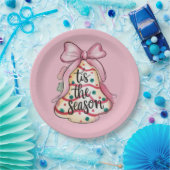 Das ist die Saison Coquette Bow Girly Pink Weihnac Pappteller (Party)