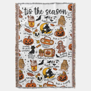 'Das ist die Saison Halloween Doodles Decke