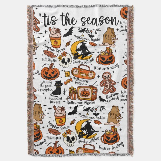 'Das ist die Saison Halloween Doodles Decke (Vorderseite Vertikal)