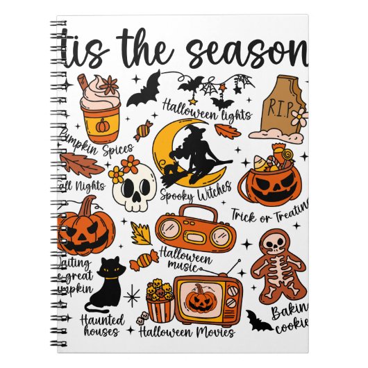 'Das ist die Saison Halloween Doodles Notizblock (Vorderseite)