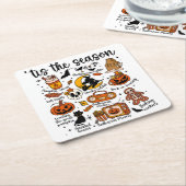 'Das ist die Saison Halloween Doodles Rechteckiger Pappuntersetzer (angewinkelt)
