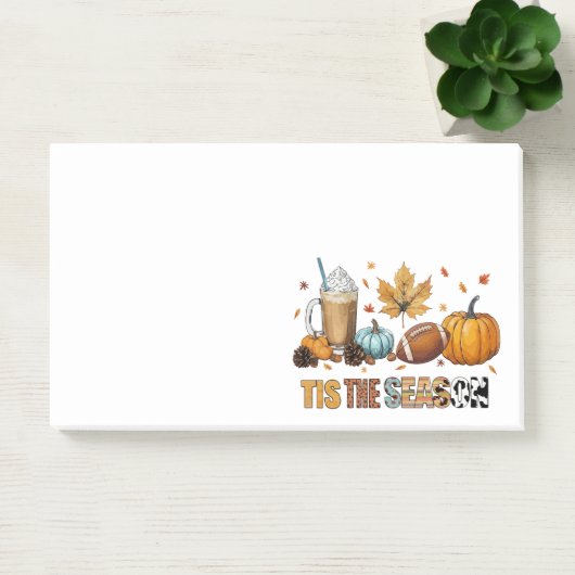 Das ist die Saison Herbstzeit mit Football und Kaf Post-it Klebezettel (Büro)