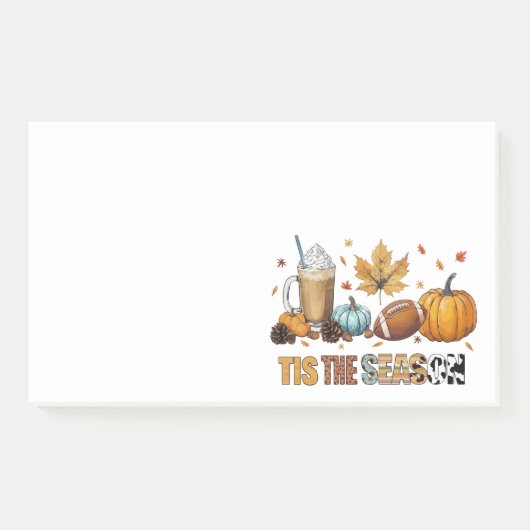 Das ist die Saison Herbstzeit mit Football und Kaf Post-it Klebezettel (Vorderseite)