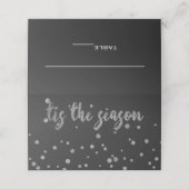 Das ist die Saison Holiday Glam Silver Confetti Es Platzkarte (Außenseite Aufgefaltet)