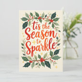 Das ist die Saison Holly Feiertag Einladung (Stehend Vorderseite)