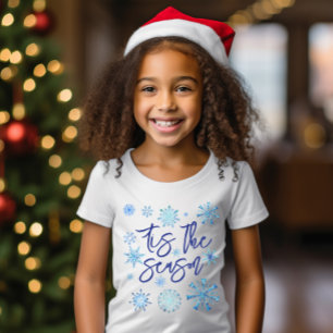 Das ist die Saison Kind blaue Schneeflocken Kleinkind T-shirt