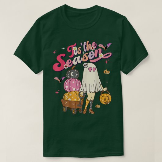 Das ist die Saison Pumpkin Boo 60er 70er Hippie Ha T-Shirt (Design vorne)