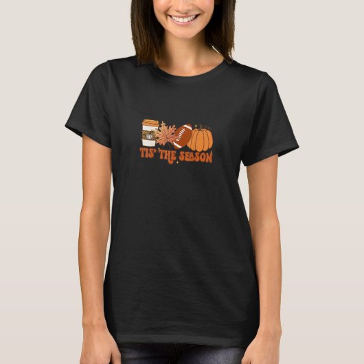 Das ist die Saison Pumpkin Leaf Erntedank Football T-Shirt (Vorderseite)