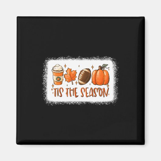 Das ist die Saison Pumpkin Leaf Latte Fall Footbal Magnet (Vorne)